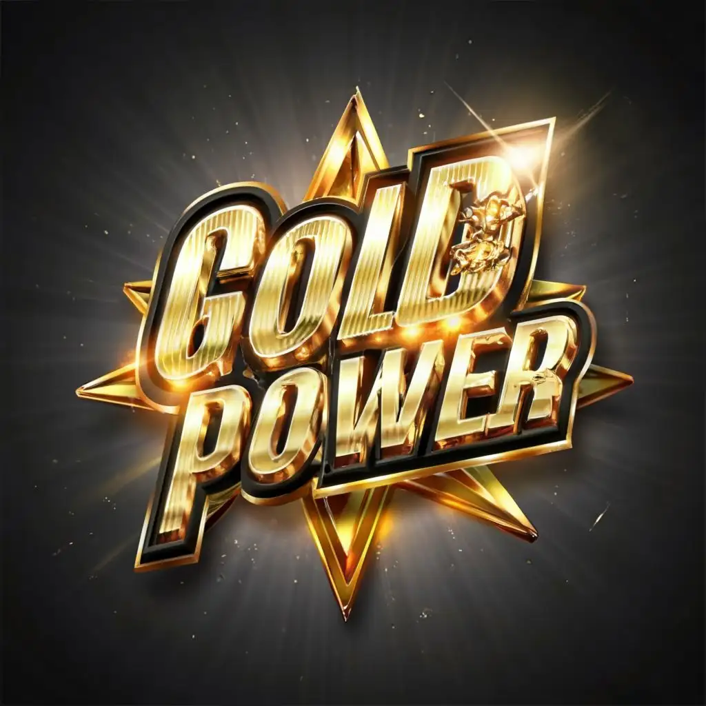 logo, 3d, with the text "Gold power", typography