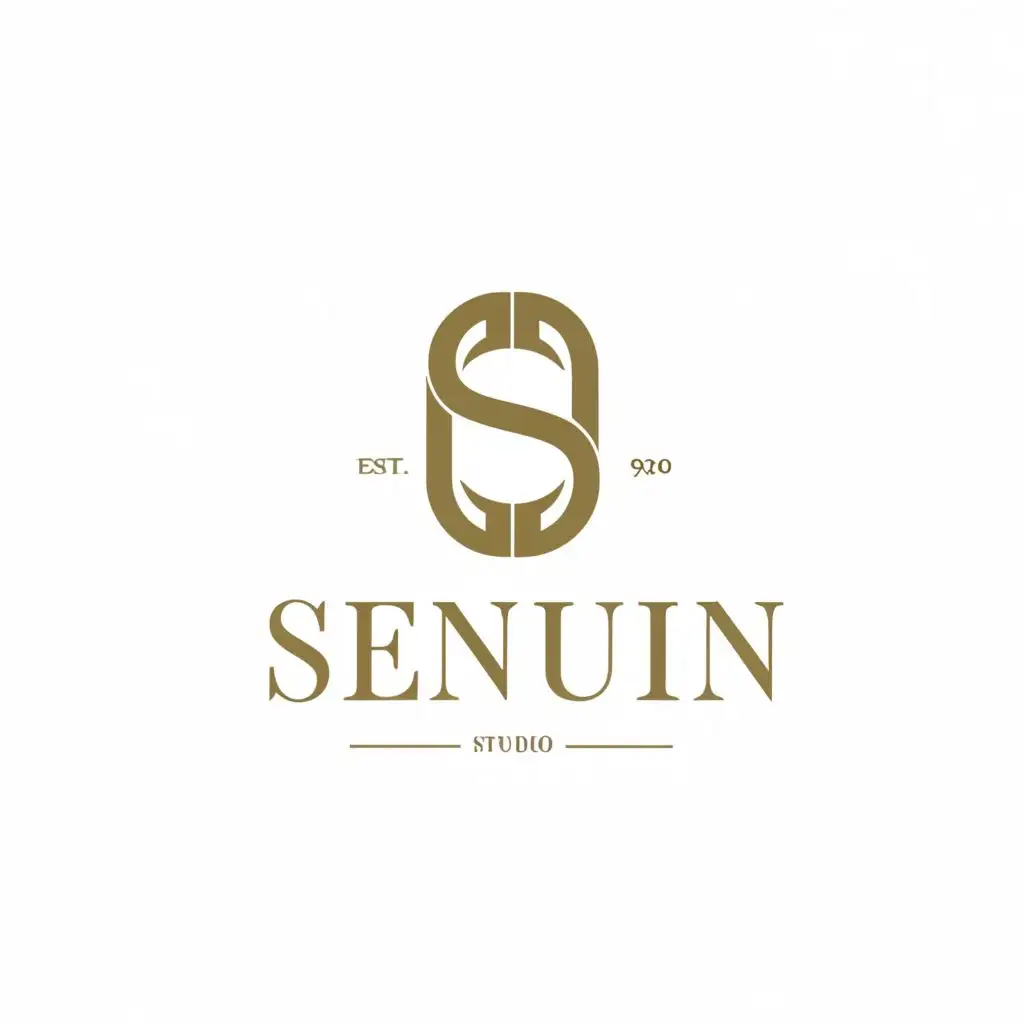 LOGO-Design-For-Studio-Senun-Luxurious-Golden-Leaf-Icon-with-Elegance-and-Tranquility