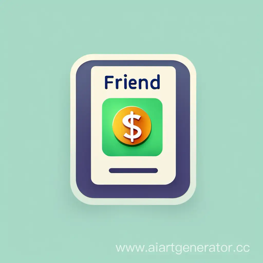 сгенерируй картинку для иконки приложения связанную с финансами с названием Friend Finance
