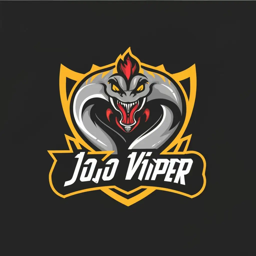 logo, viper, with the text "jojo viper", typography, be used in Internet industry