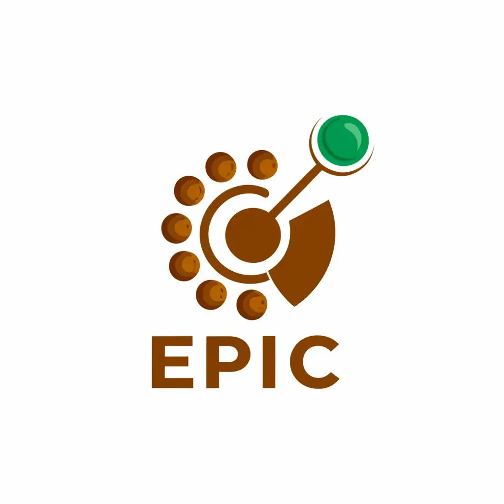 a logo design,with the text "EPIC", main symbol:make just the letter I with a rudraksha and jade stone as the dot on top.,Moderate,be used in Education industry,clear background