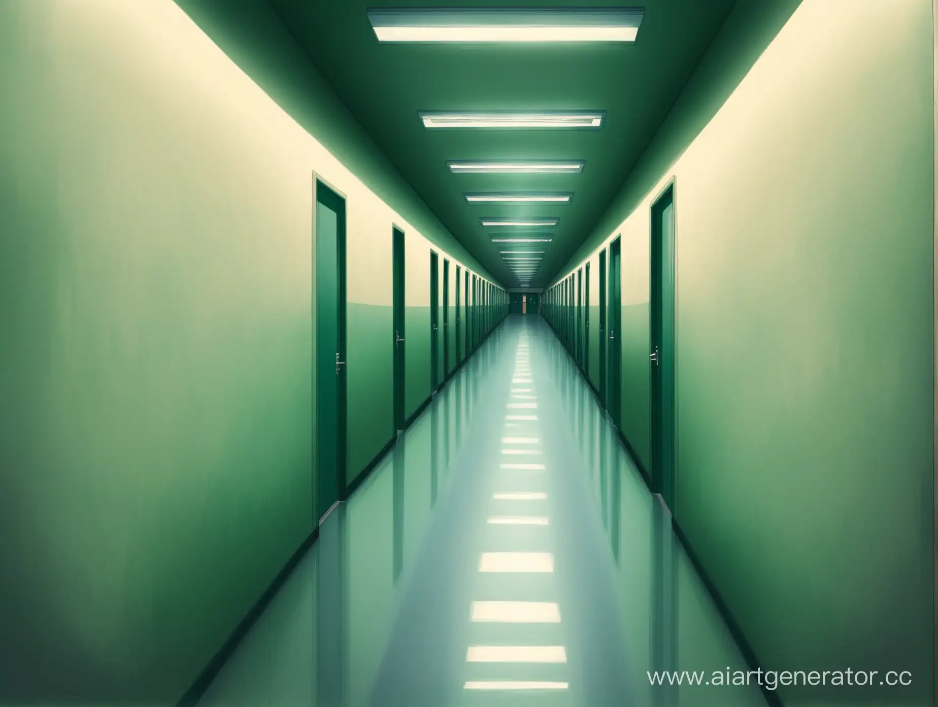 Empty-School-Corridor-in-Dim-Light