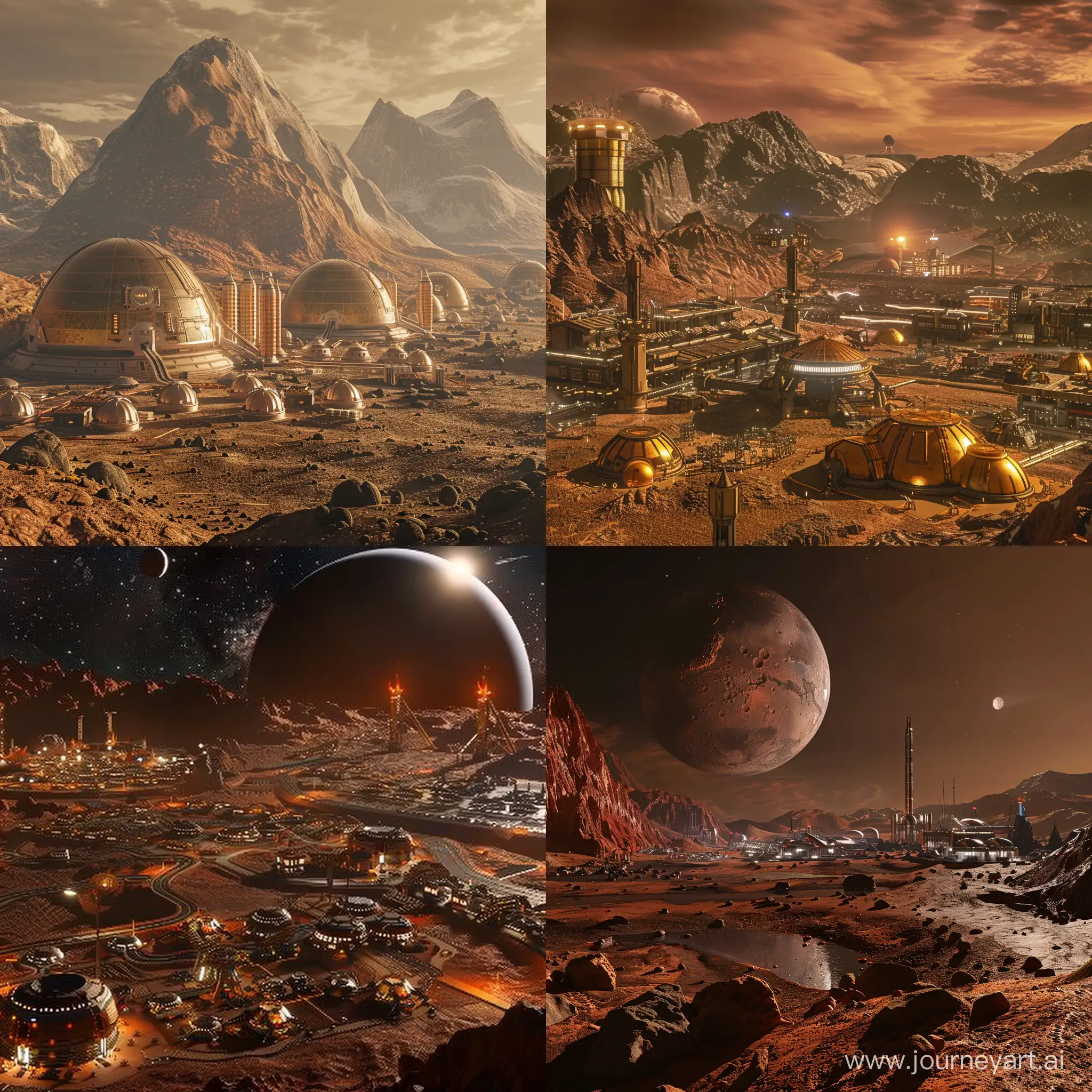 колония на марсе,реалистично,высокое разрешение,16K,HDR