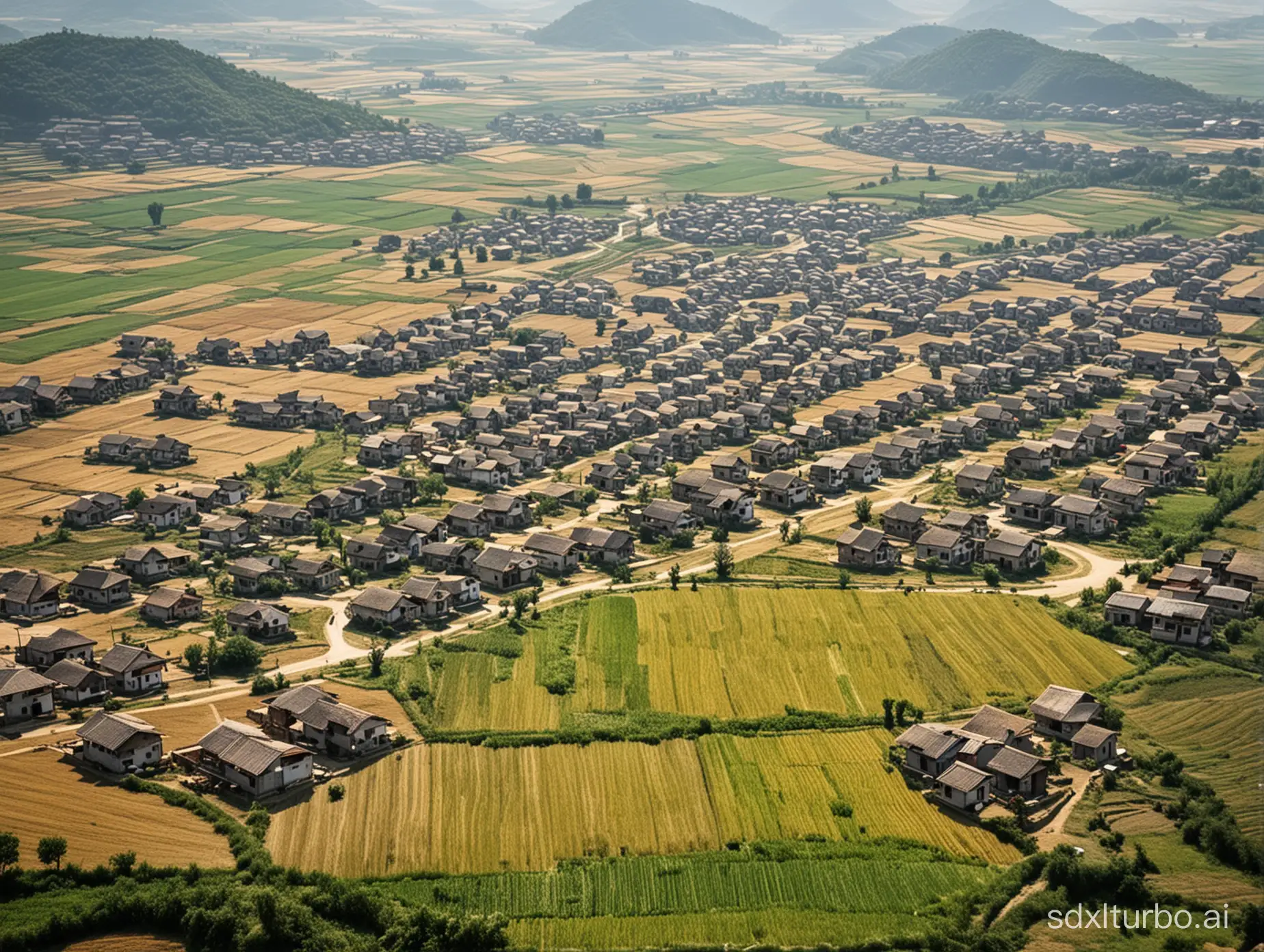 China rural scene housing farmland