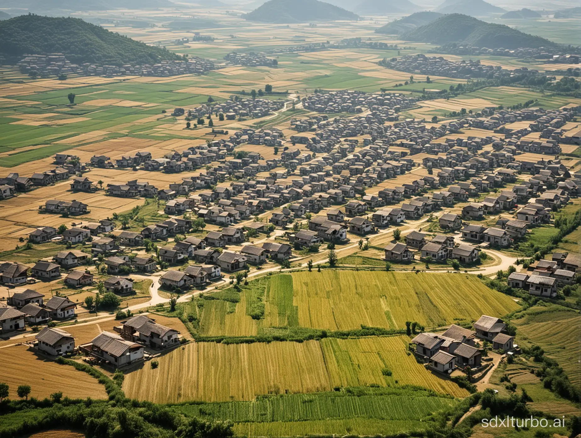 中国 农村 场景 住房 农田