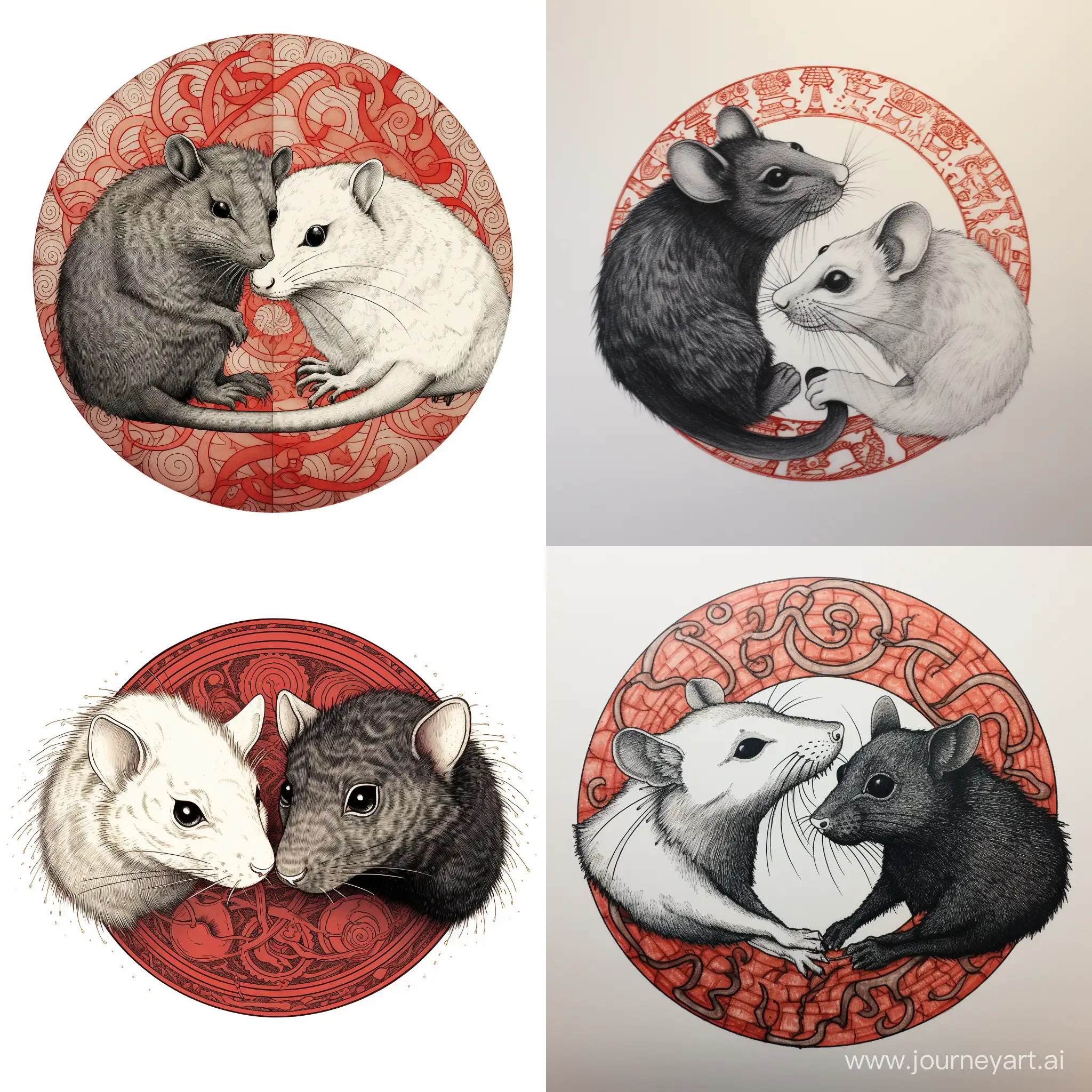 YinYang-Dotwork-Rats-Symbolic-Harmony-in-Black-and-White