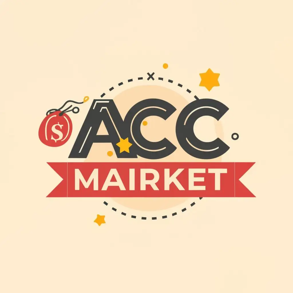 logo, price, with the text "acc market", typography