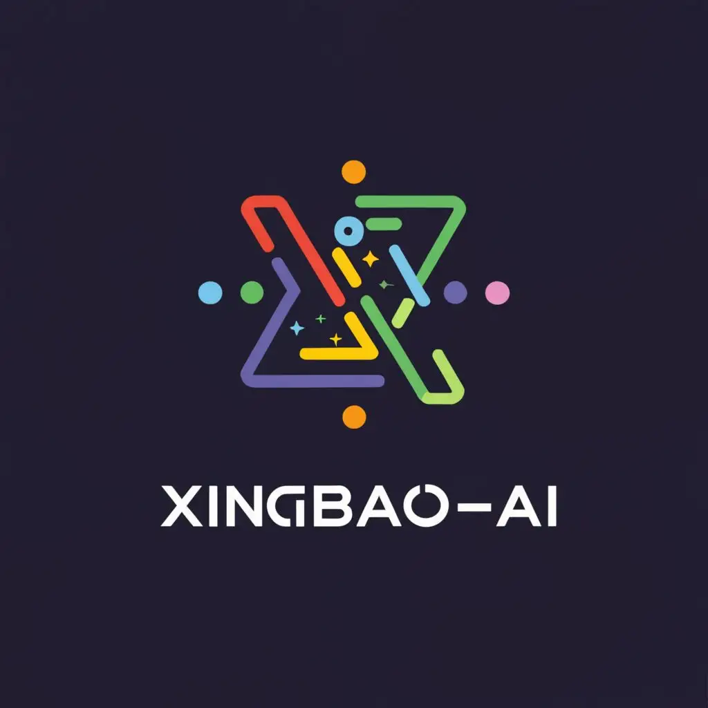 a logo design,with the text "Xingbao AI", main symbol:Shining like stars, full of technological sense, concise, clear, with natural lines, highlighting the theme of artificial intelligence.,Moderate,be used in Technology industry,clear background