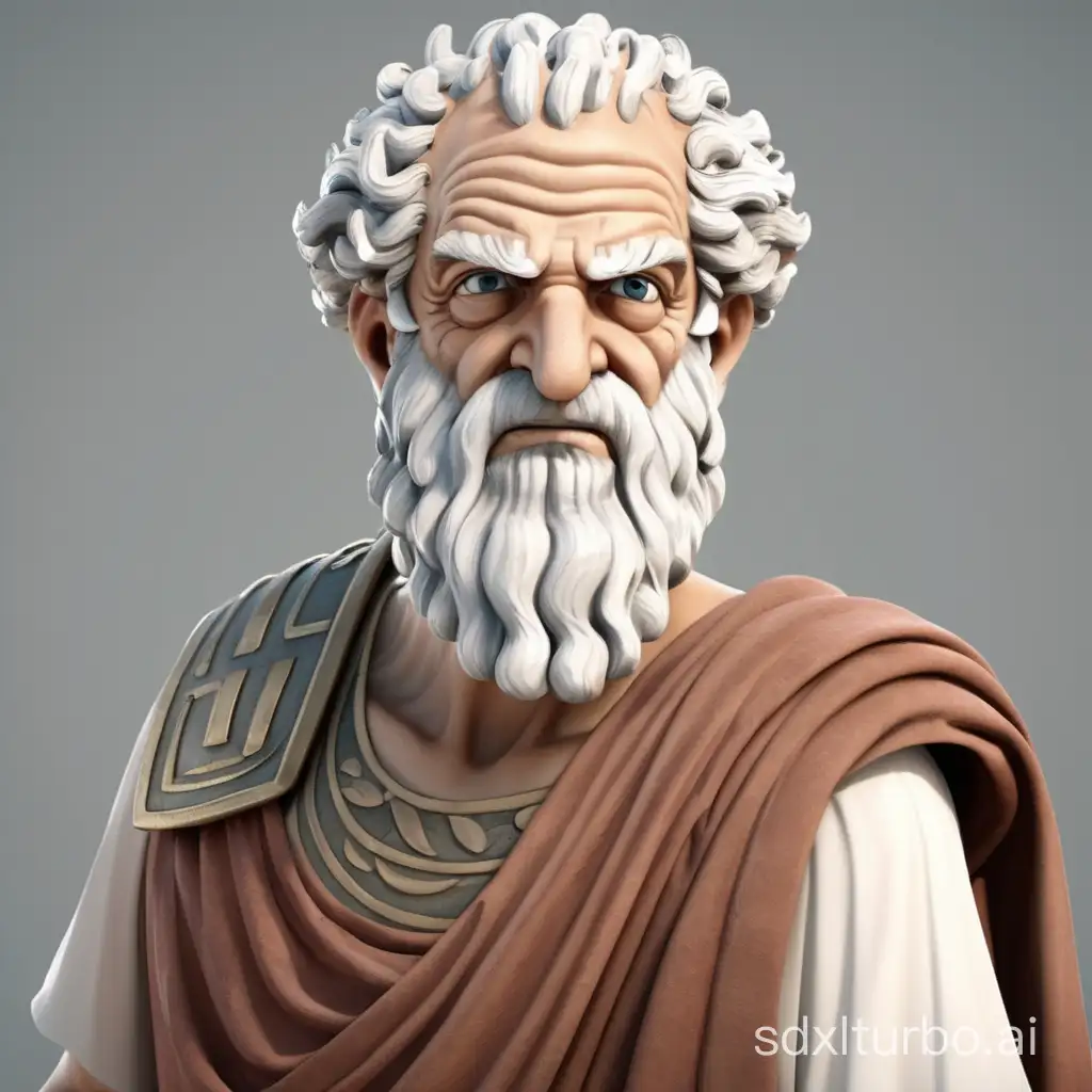 Ancient Greek q-version old man character
