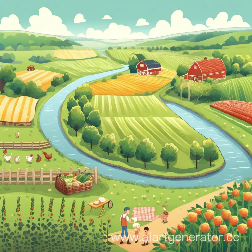 Rural-Picnic-by-the-River-in-a-Farm-Setting