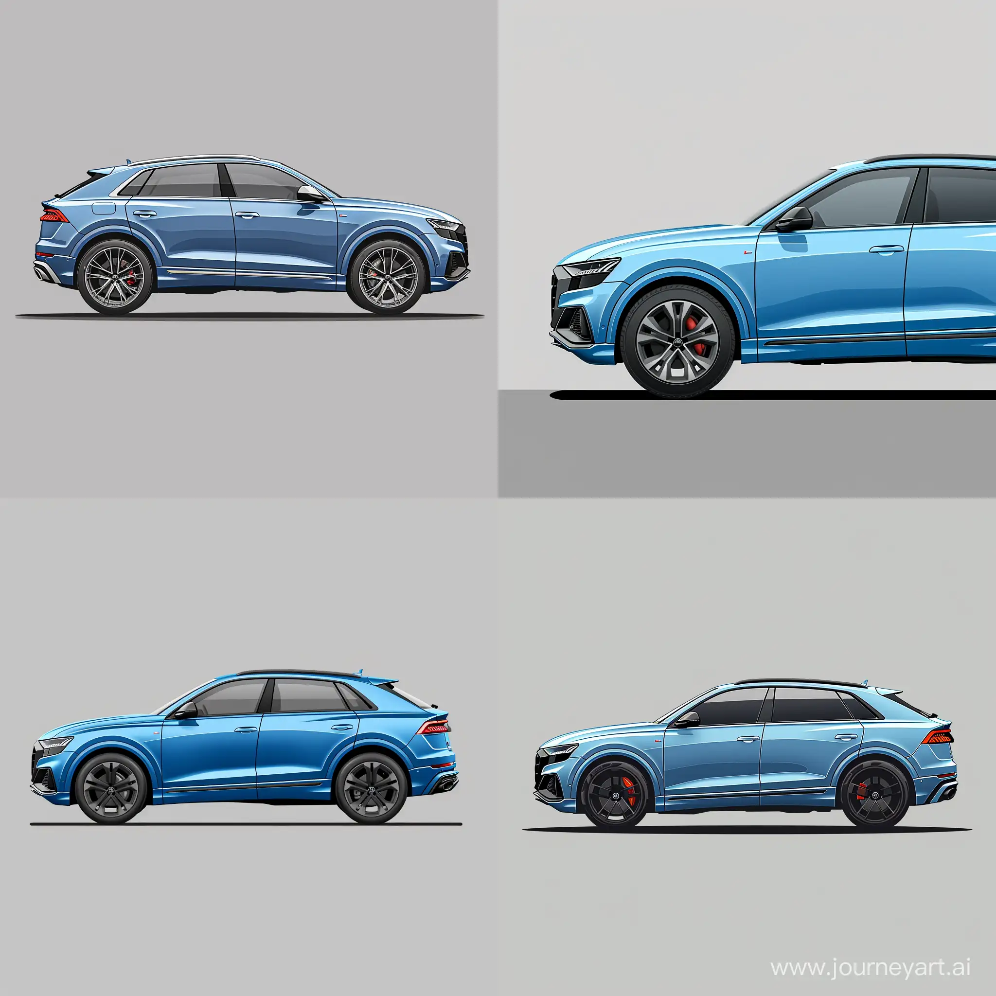Bold-Blue-Audi-Q8-2023-Minimalist-2D-Illustration-on-Simple-Gray-Background