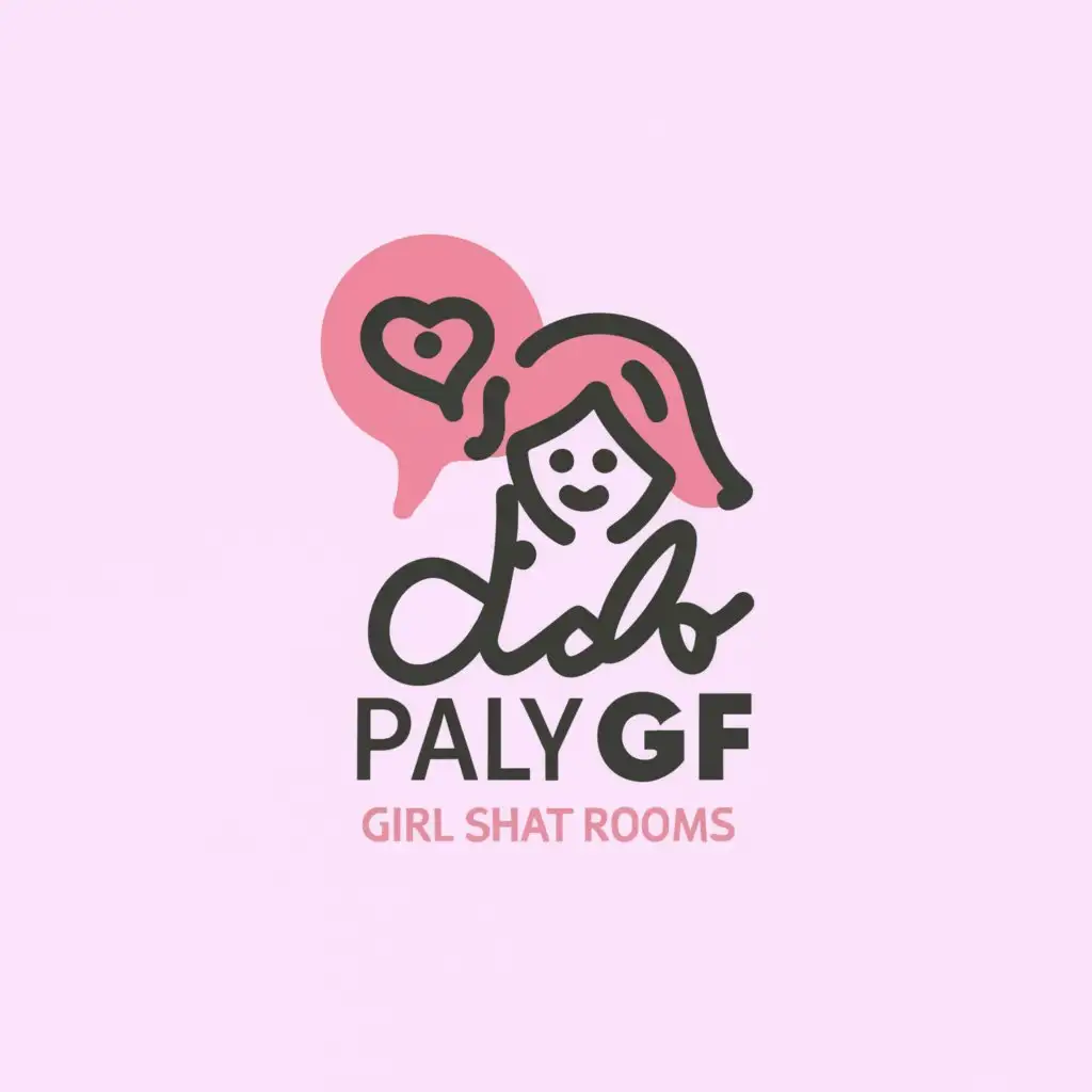 a logo design,with the text "palygf", main symbol:Girls Chat Rooms,Moderate,clear background