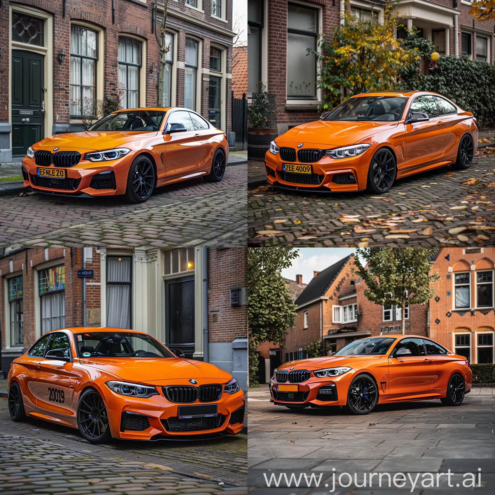 Sleek-BMW-M140i-in-Vibrant-Orange-with-Original-Tune-and-Black-Alloy-Wheels-RealLife-Footage-from-Terneuzen-Zeeland-Netherlands