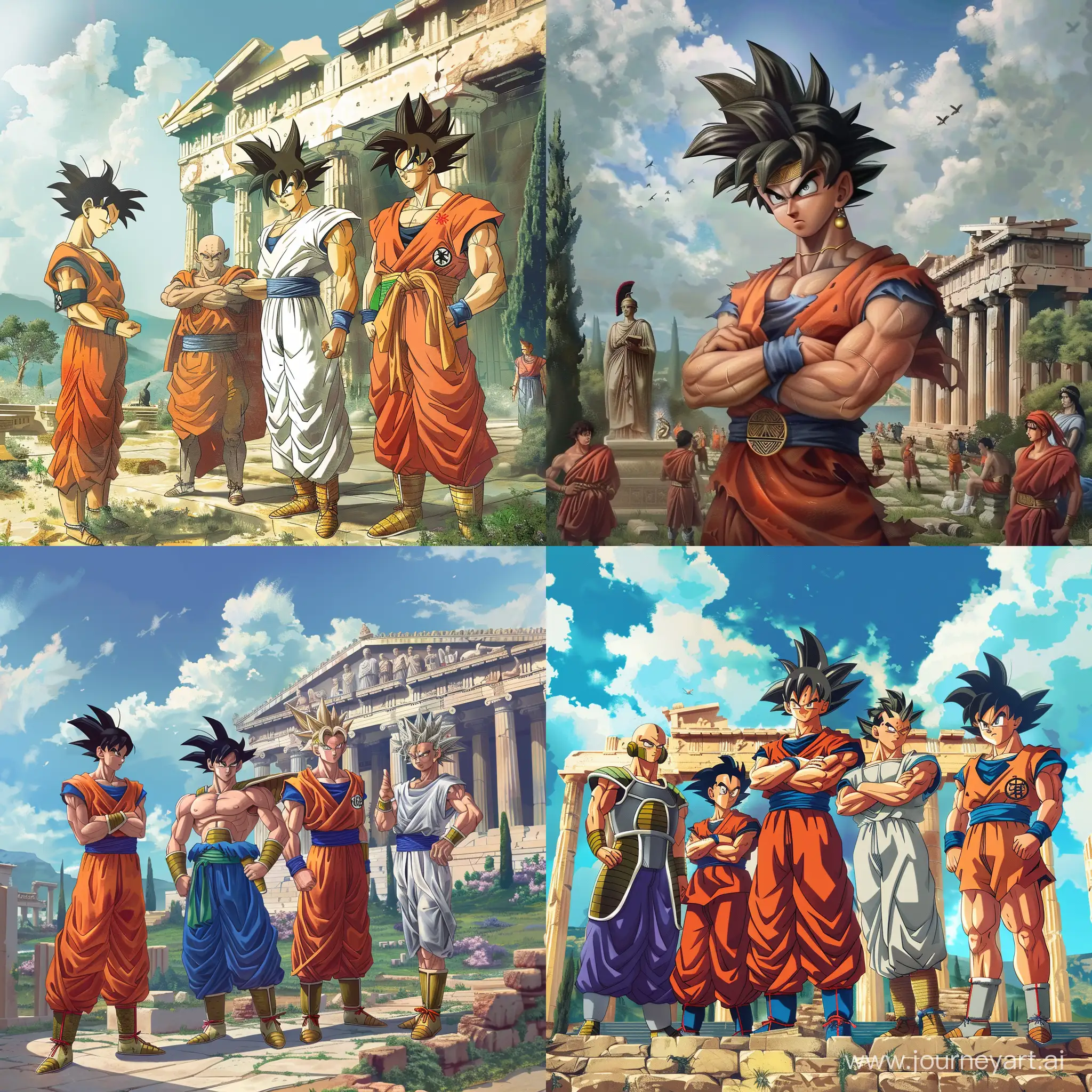 Dragonball-Characters-in-Ancient-Greece-Artwork