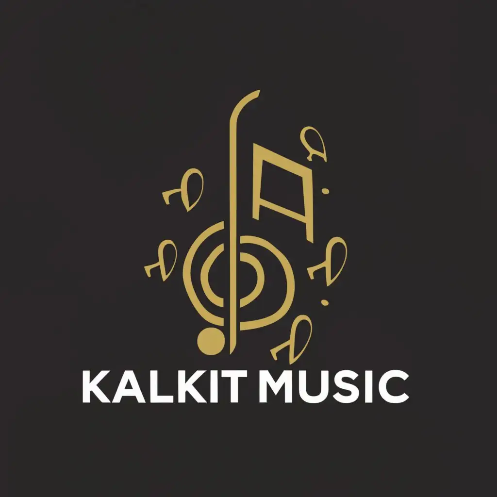 a logo design,with the text "KalKit Music", main symbol:Musical,complex,clear background