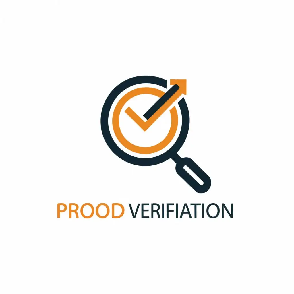 a logo design,with the text "Prod Verification", main symbol:Magnifying glass in background,complex,be used in Internet industry,clear background