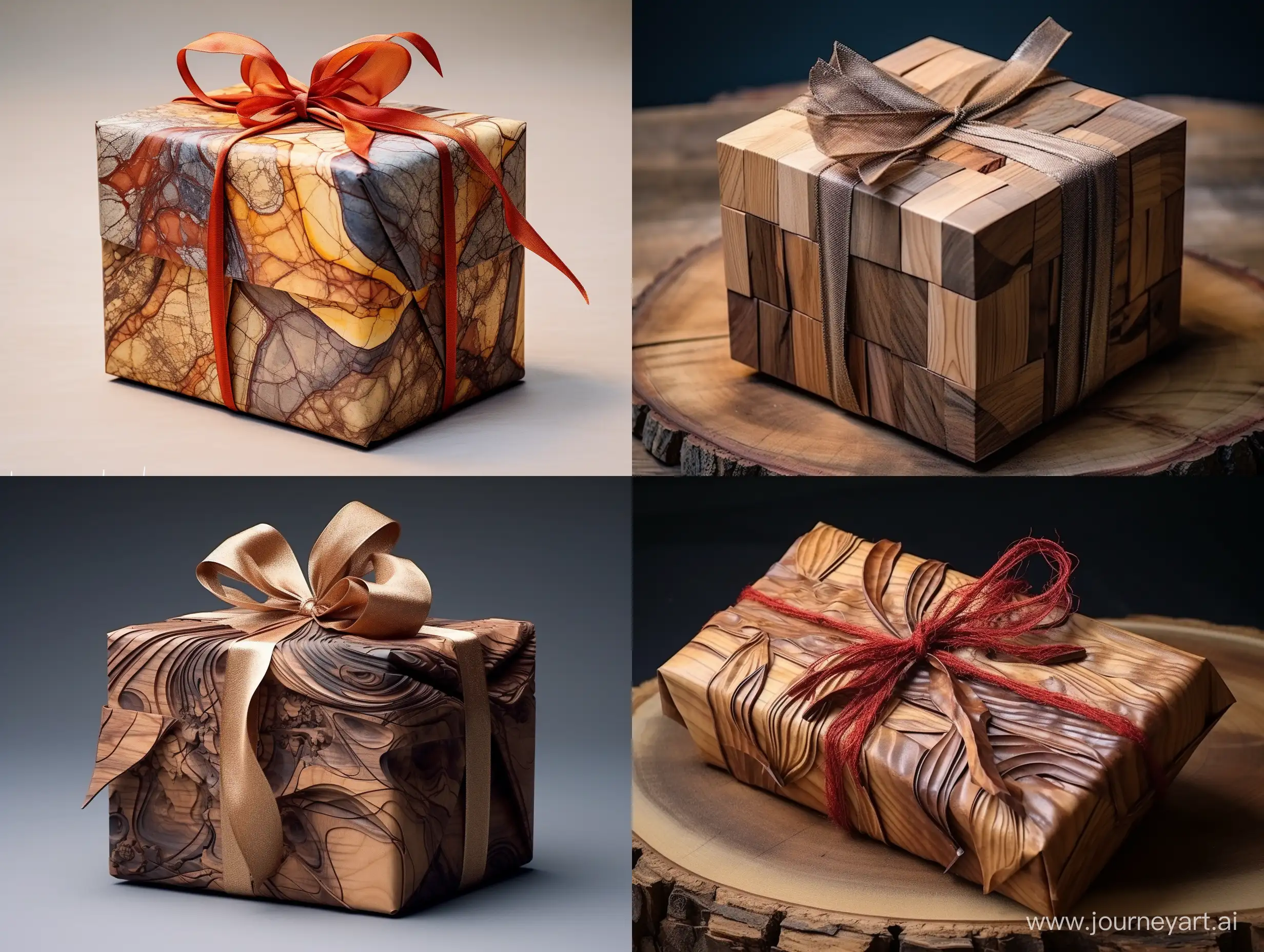 gift wrapping made of wood