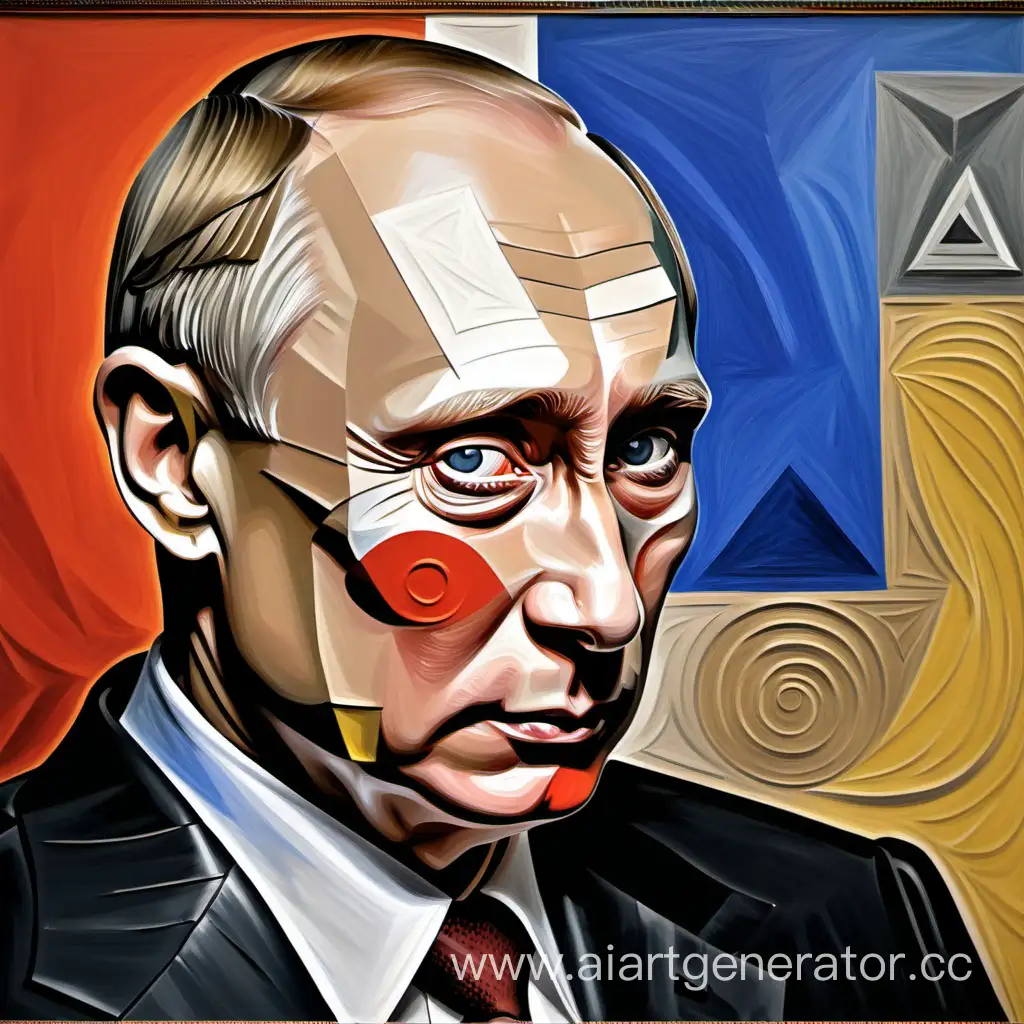 Putin-Portrait-with-Picassos-Artistic-Style