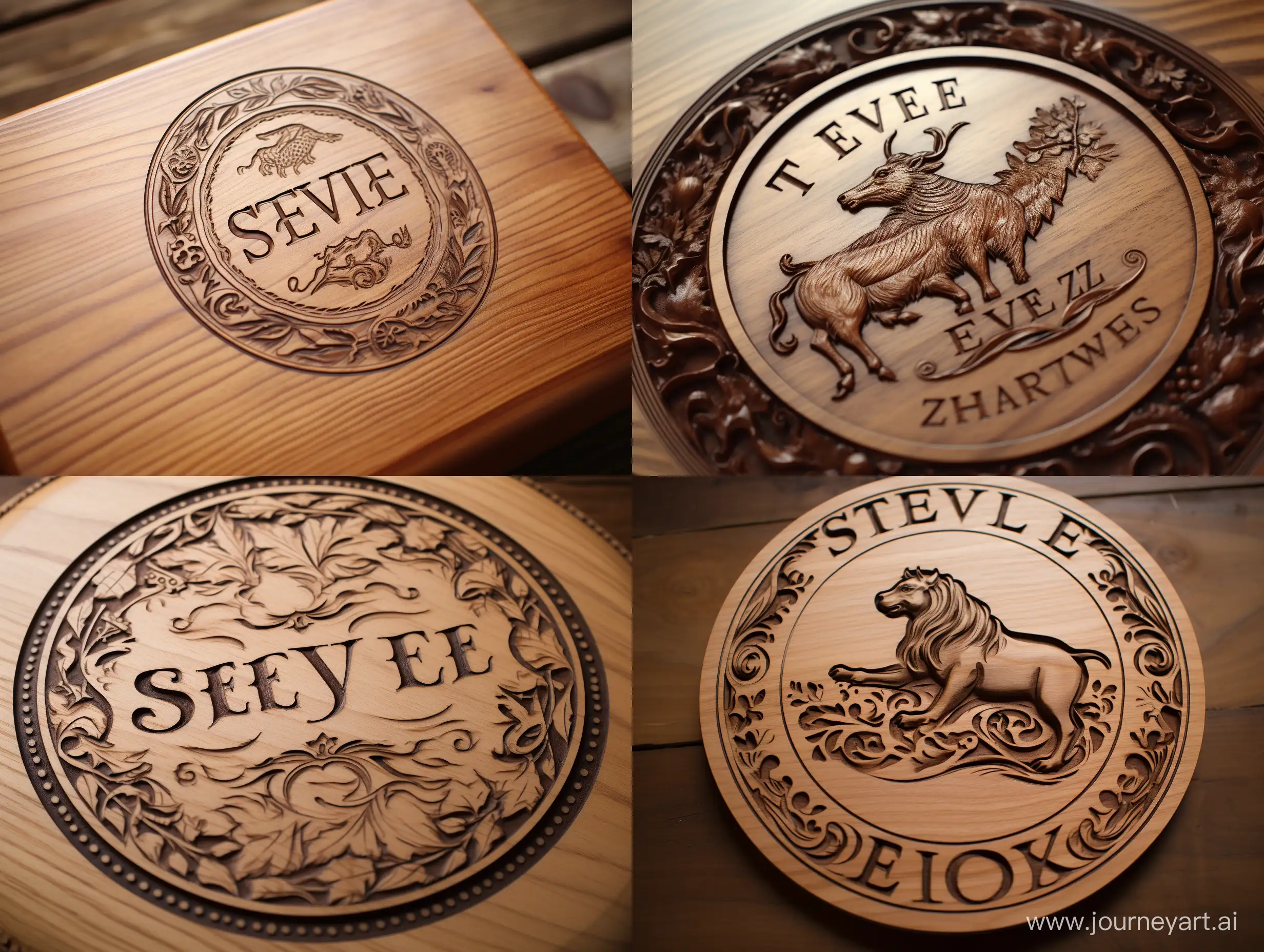 « STEEVE & FOLK » wooden engraved logo, European style