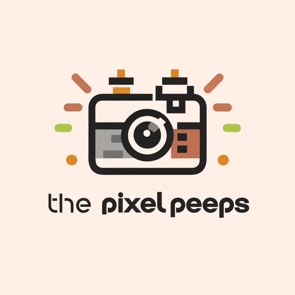 a logo design,with the text "the pixel peeps", main symbol:photography, pictures, images,complex,clear background