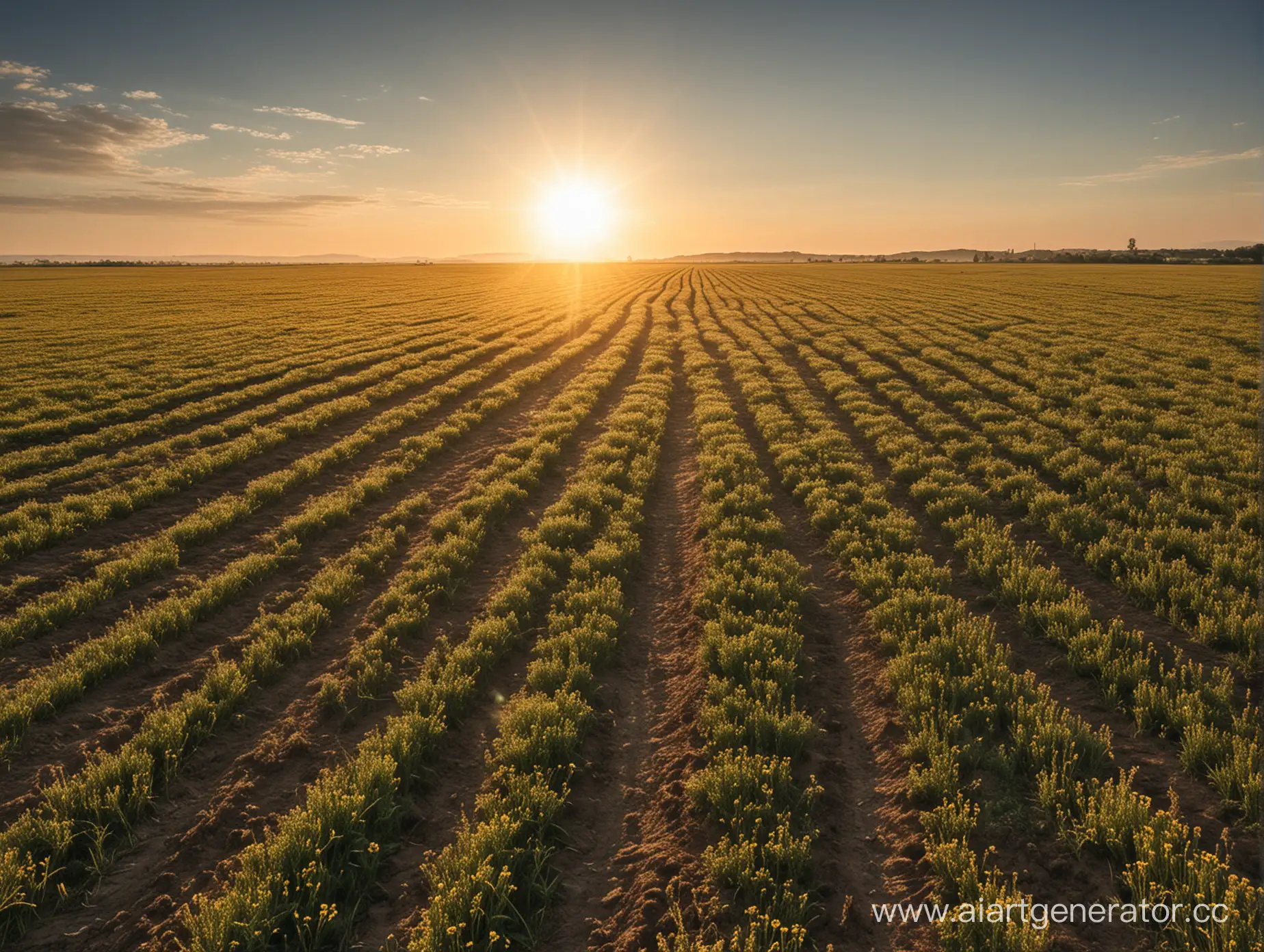 Sunset-Field-Panorama-from-Ground-Level