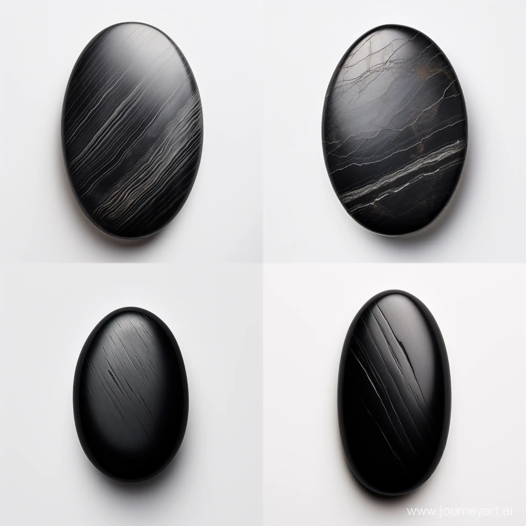 Elegant-Monochromatic-Oval-Black-Stone-Cabochon-on-White-Background
