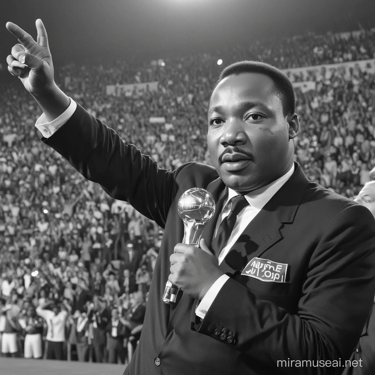 Martin Luther King Jr Celebrates Victory in FIFA World Cup