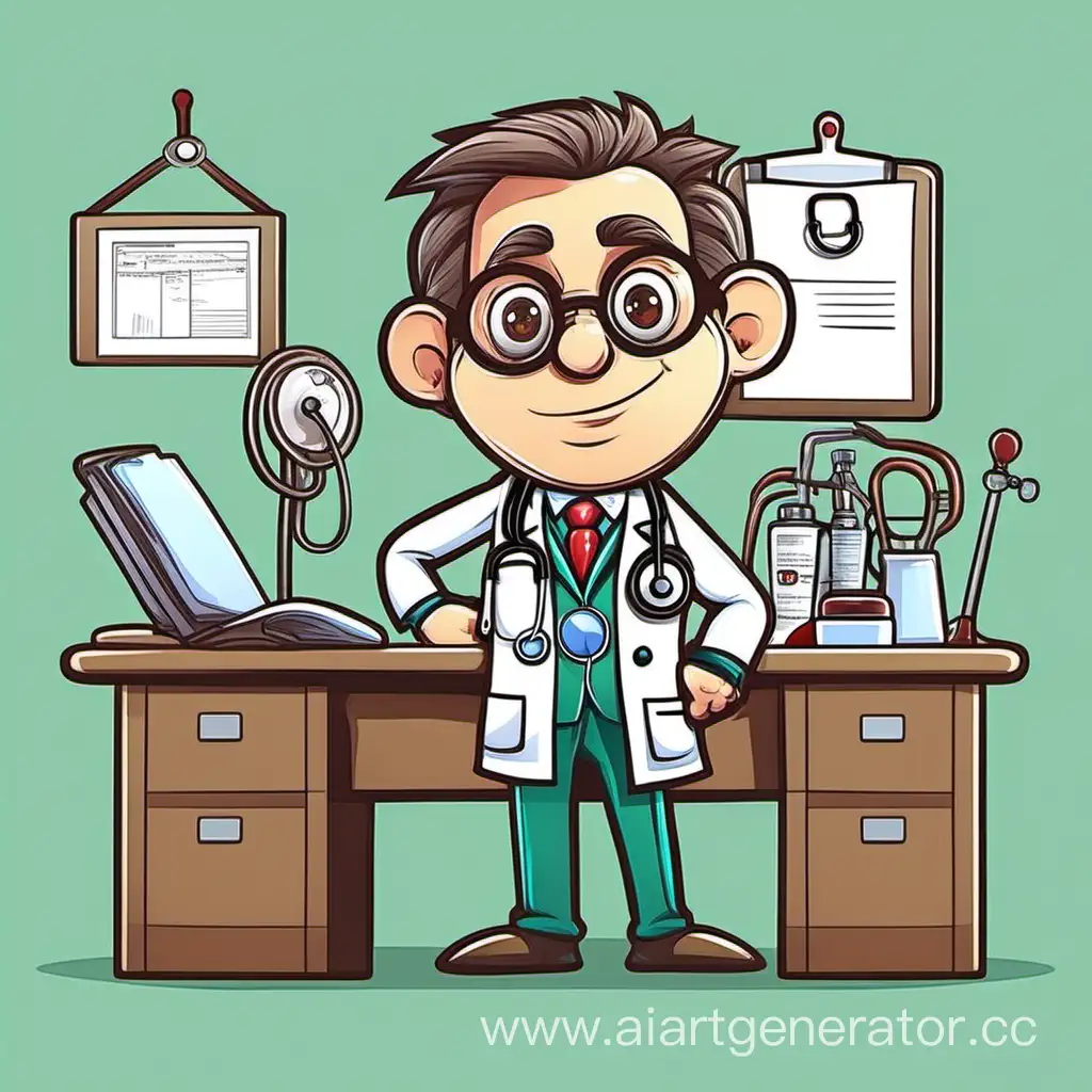 Cheerful-Cartoon-Doctor-Providing-Medical-Care