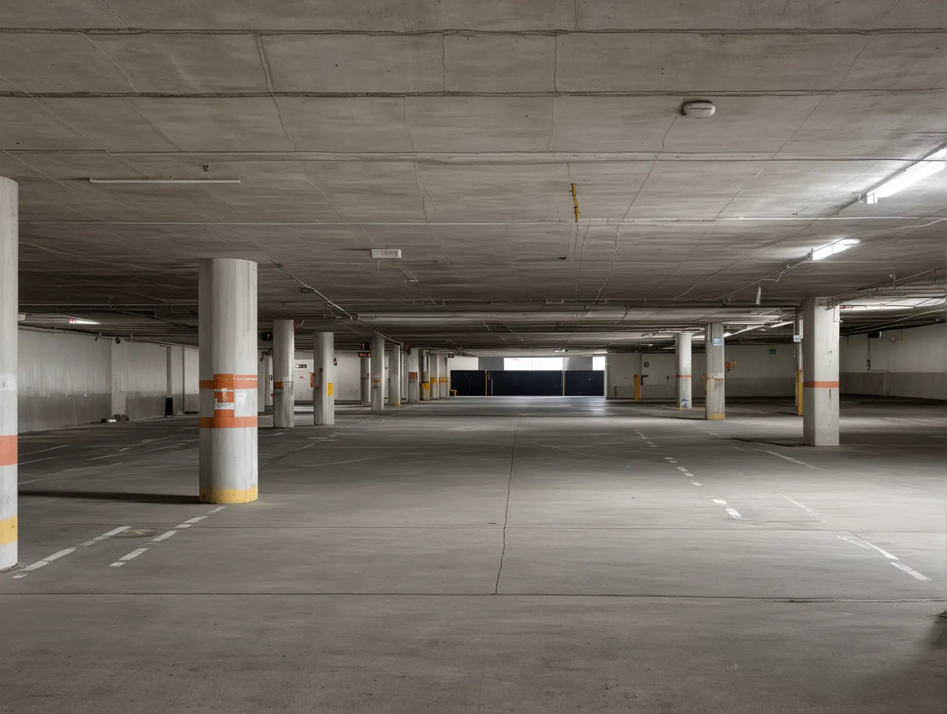 Deserted Parking Garage Spacious and Vacant Urban Structure