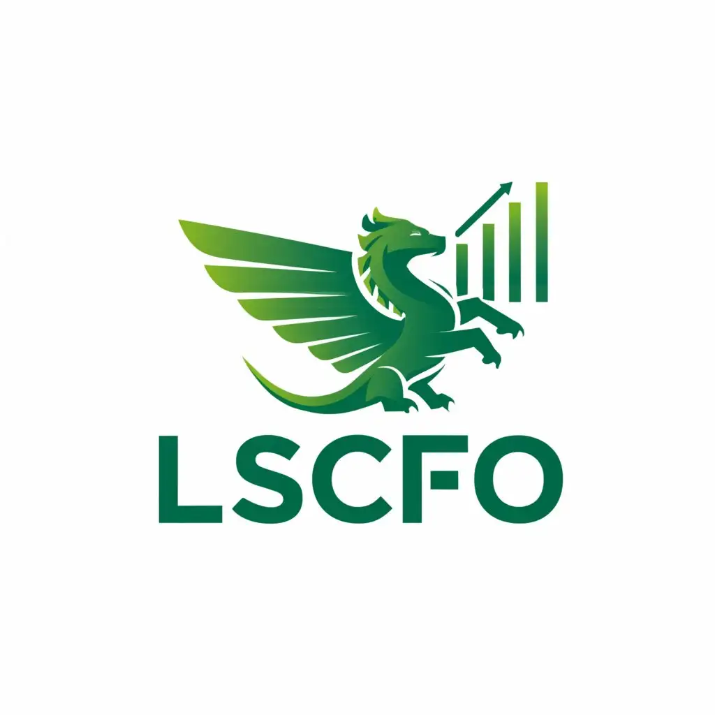 a logo design,with the text 'LSCFO', main symbol:Green Dragon, Uptrend Chart,Moderate,be used in Finance industry,clear background