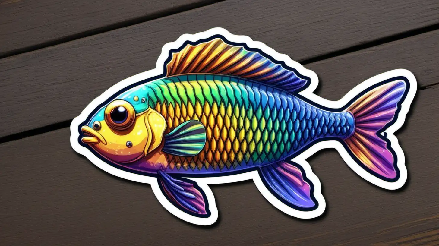 Vibrant Rainbowfish Sticker Colorful Underwater Decal for Laptops and Notebooks