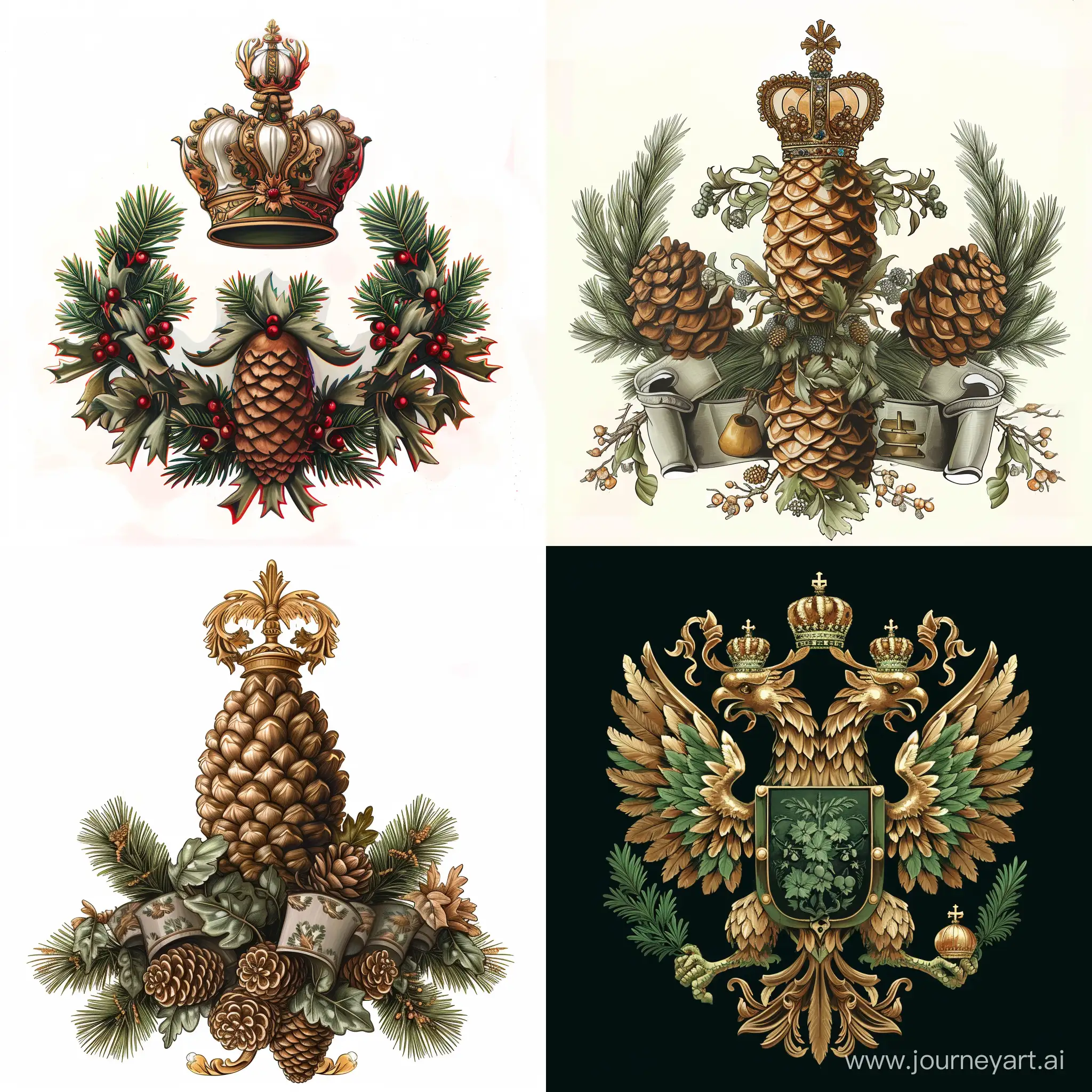 Красивый герб Карельской сосны для ордена.