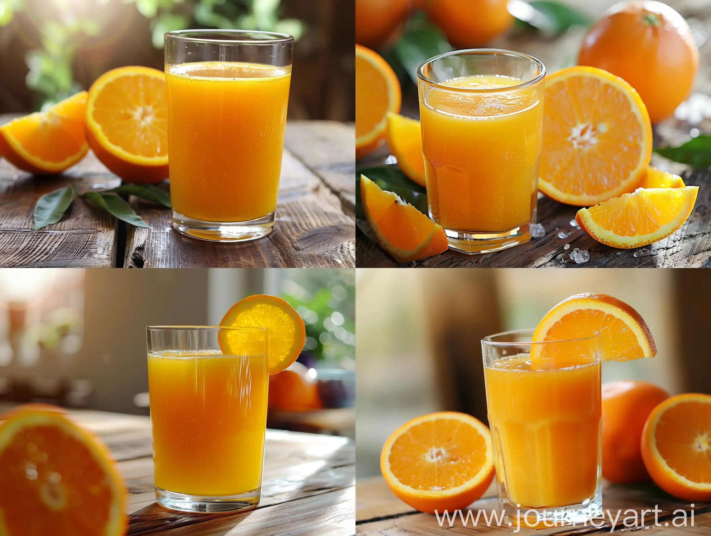 Orange juice on table close-up