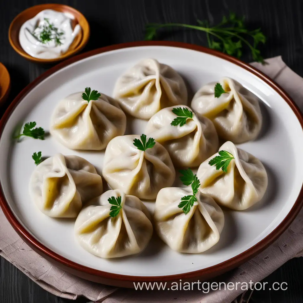 Traditional-Russian-Dumplings-Served-with-Creamy-Sour-Cream