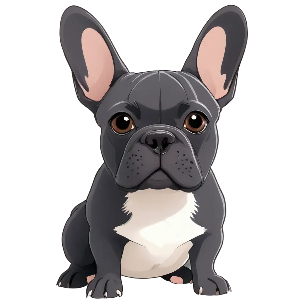 French bulldog cartoon 2d