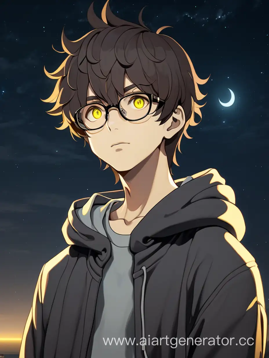 Mysterious-Anime-Night-21YearOld-Boy-Contemplates-Under-Glowing-Yellow-Eyes