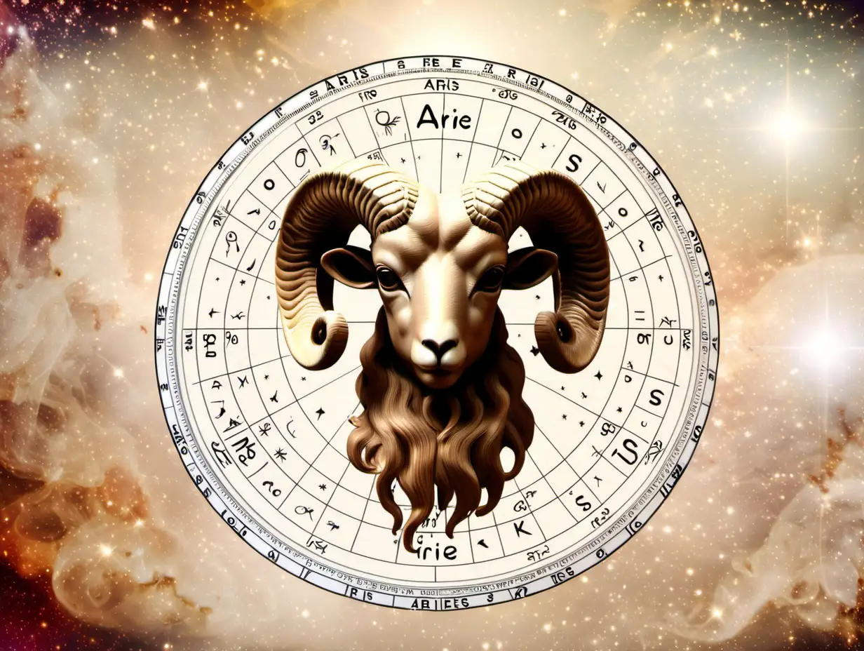 Aries Zodiac Symbol in Cosmic Harmony