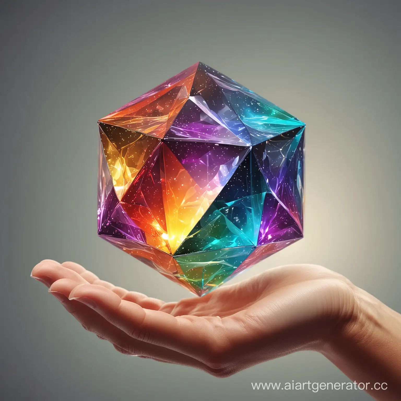 Vibrant-Floating-Polyhedron-Captivating-Colorful-Sculpture-Hovering-Gracefully