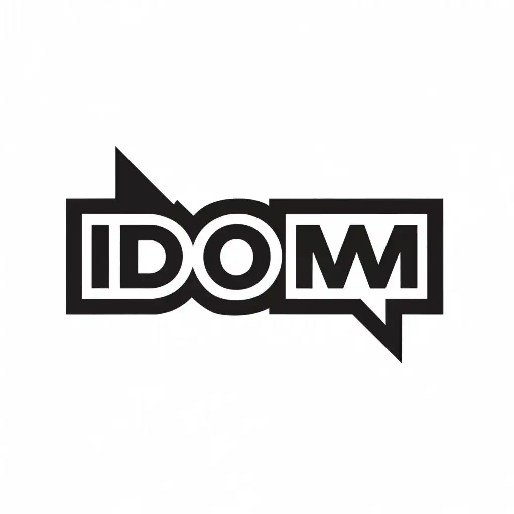 a logo design,with the text "Idomo", main symbol:Black and white idiom logo,Moderate,clear background