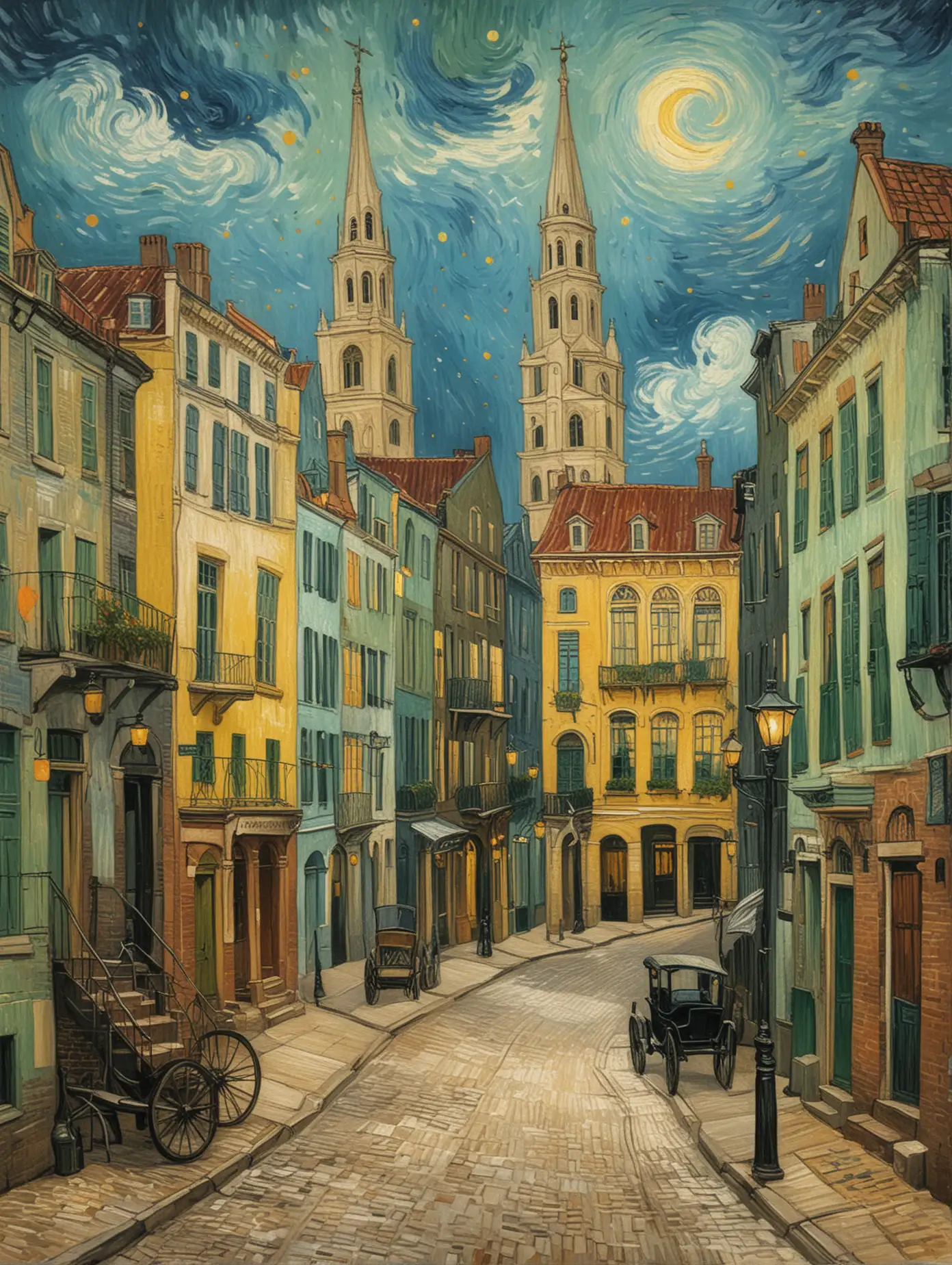 an abstract  painting by Van Gogh of Charleston