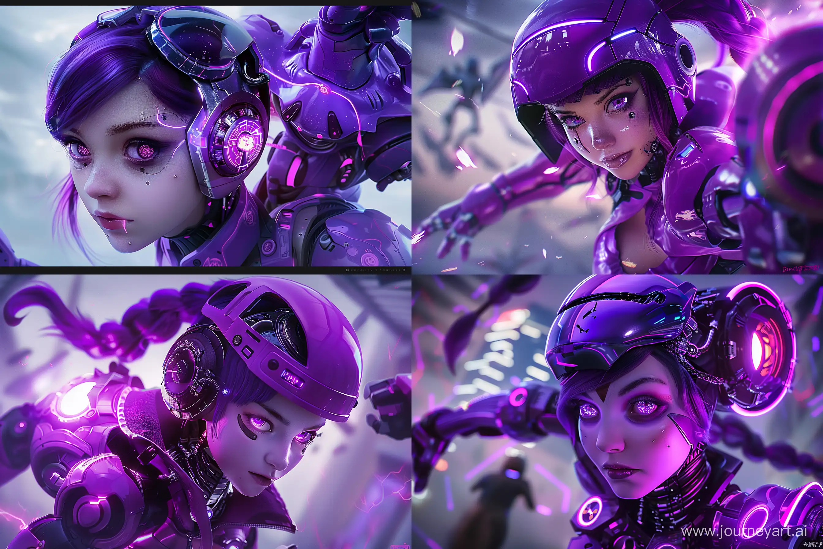 Purple-Cyborg-Girl-with-RoboCop-Style-Implants