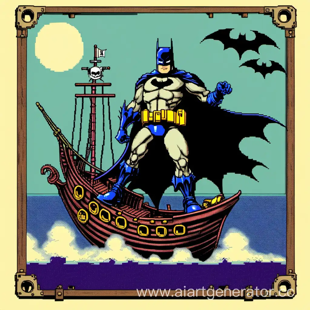Batman on a pirate ship, retro style. NES version 4