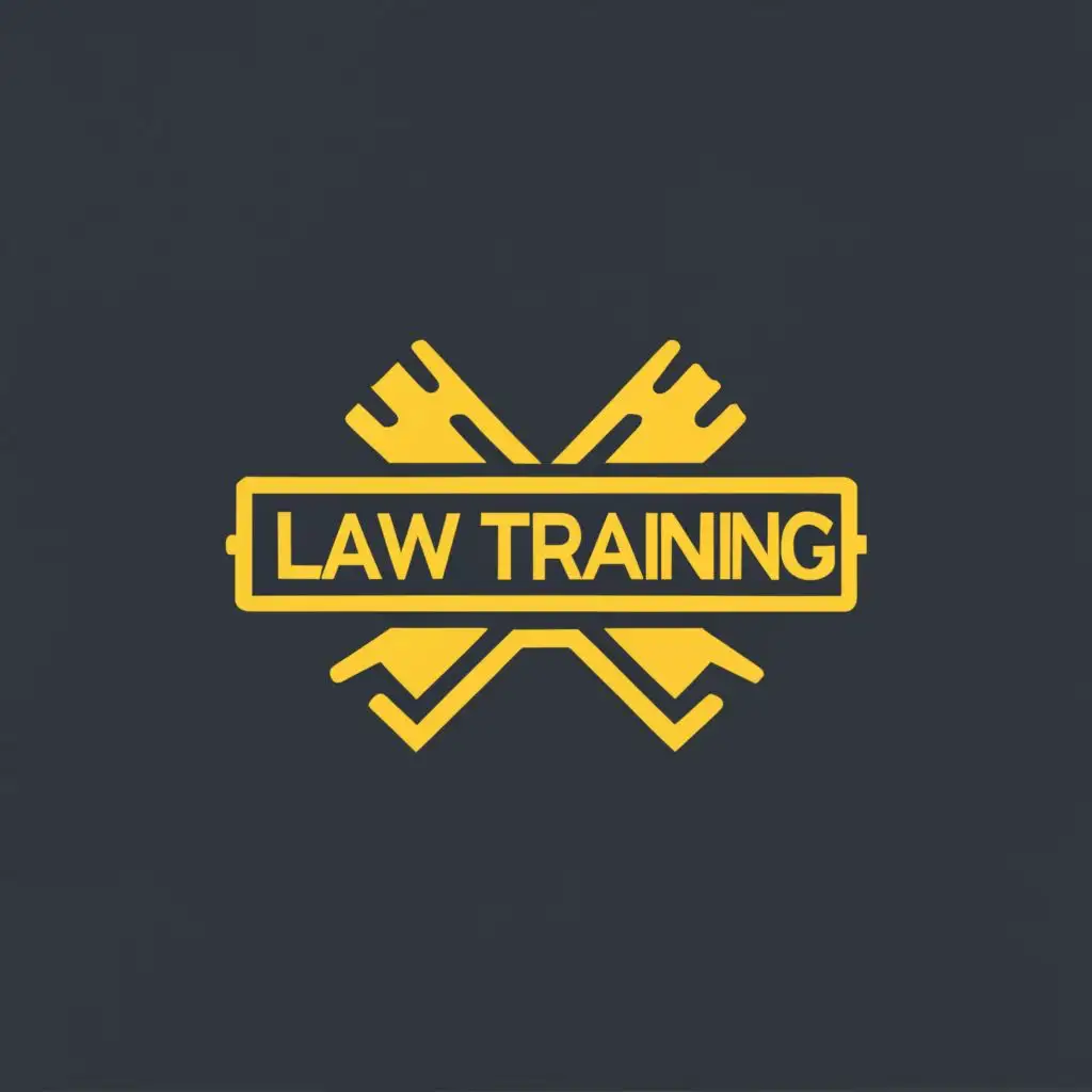 Professional logo, PC symbol. Black and yellow coloration. The logo name "Law Training" in big. Original and innovative shapes, with the text "Law Training" in typography, to be used in the YouTube video games industry. The slogan "Can I get better?" in small.