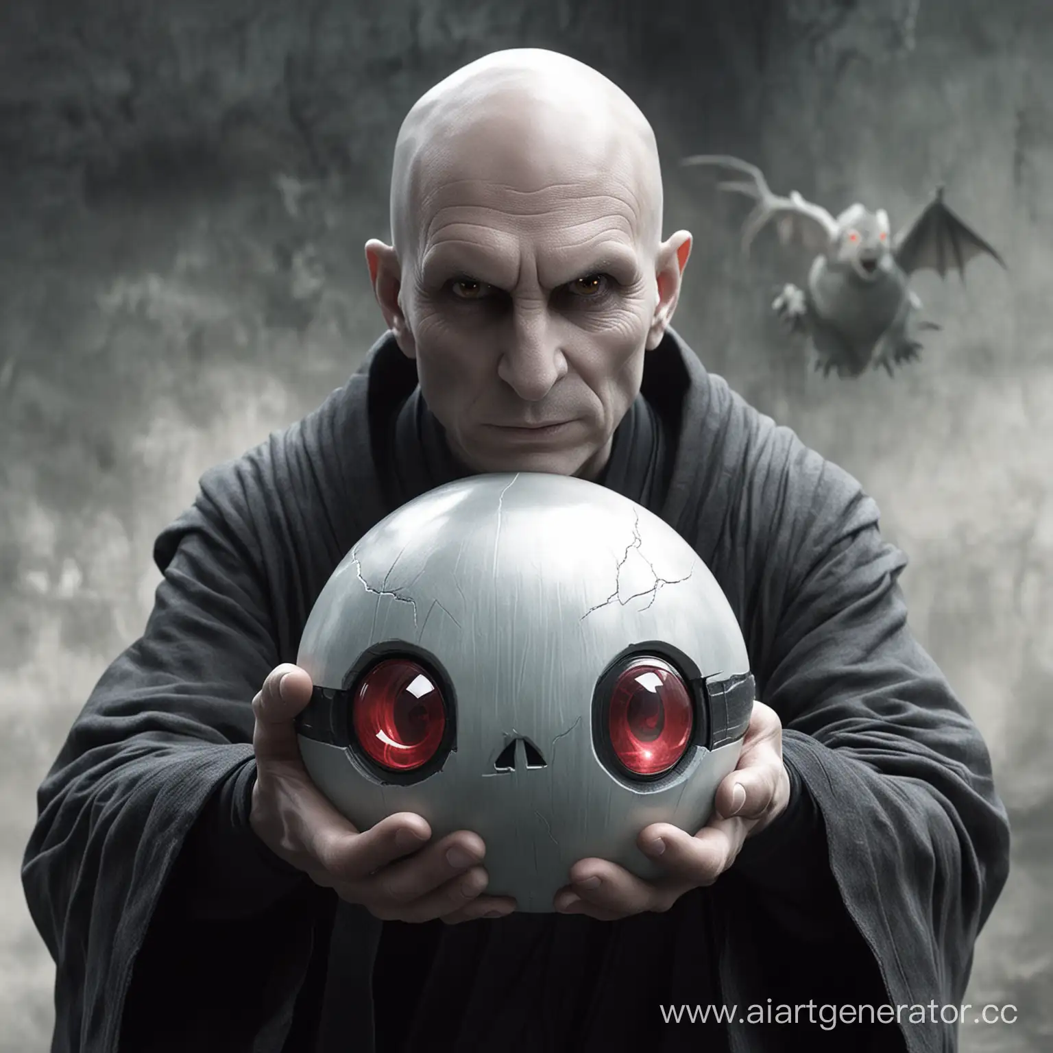 Giant-Pokemon-Trainer-Holds-Ghostly-Pokeball-with-Voldemort-Inside