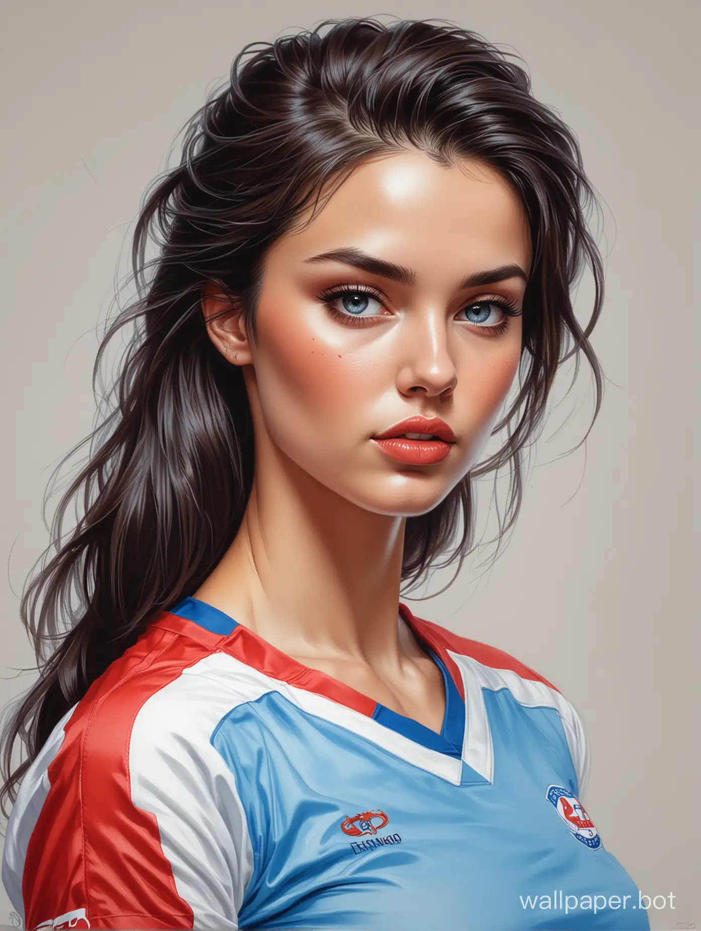 Portrait-of-Elizabeth-Gromova-in-Soccer-Uniform-Sketch-Marker-Style