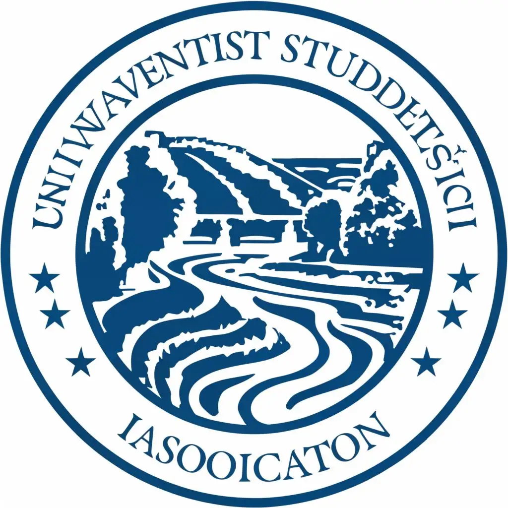logo, RIVER, with the text "SISILI ADVENTIST STUDENTS ASOCIATION", typography, be used in Religious industry