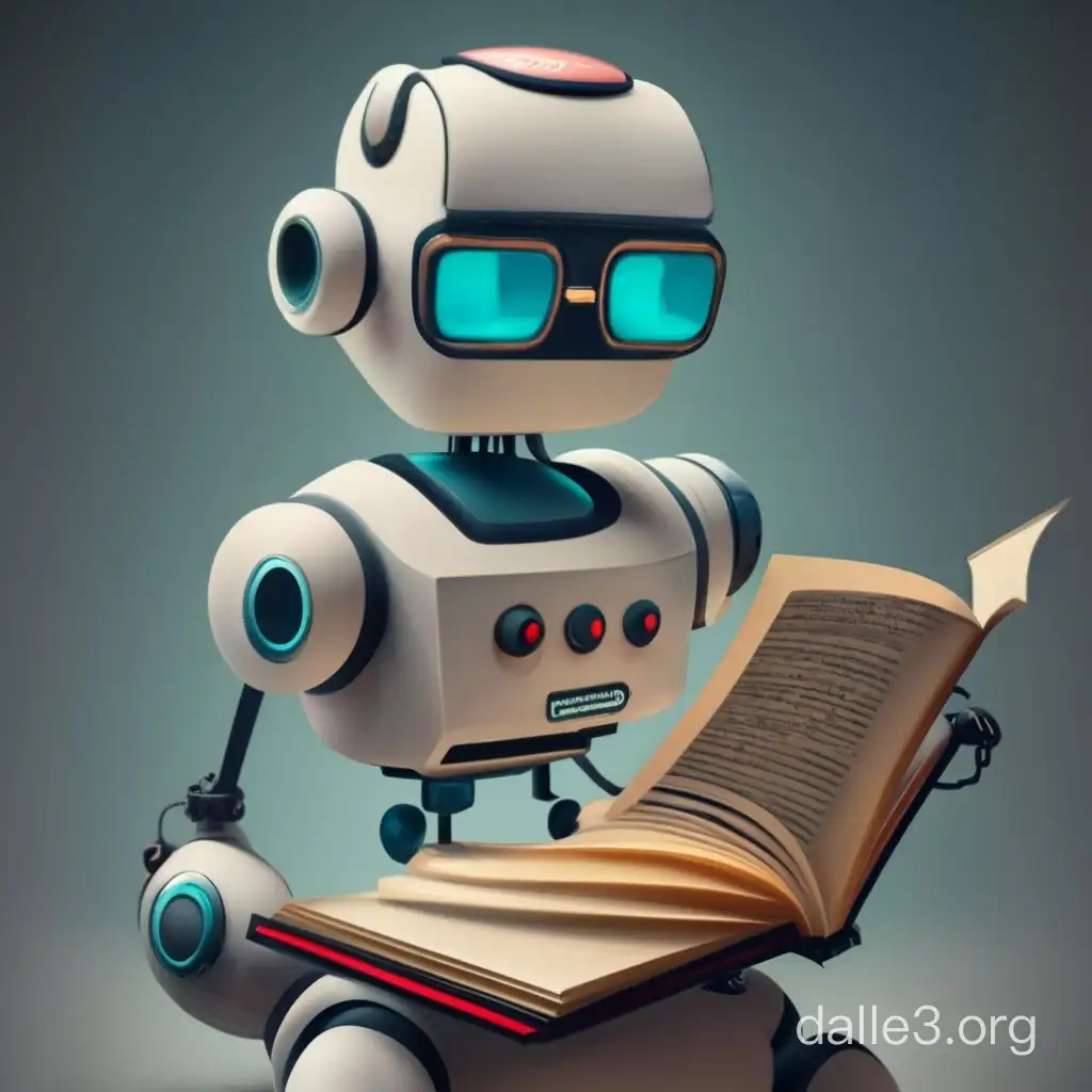 Robot Engrossed in Reading a Book | Dalle3 AI