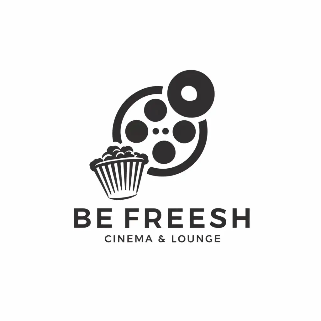 a logo design,with the text "be fresh cinema and lounge", main symbol:cinema,Minimalistic,be used in Entertainment industry,clear background