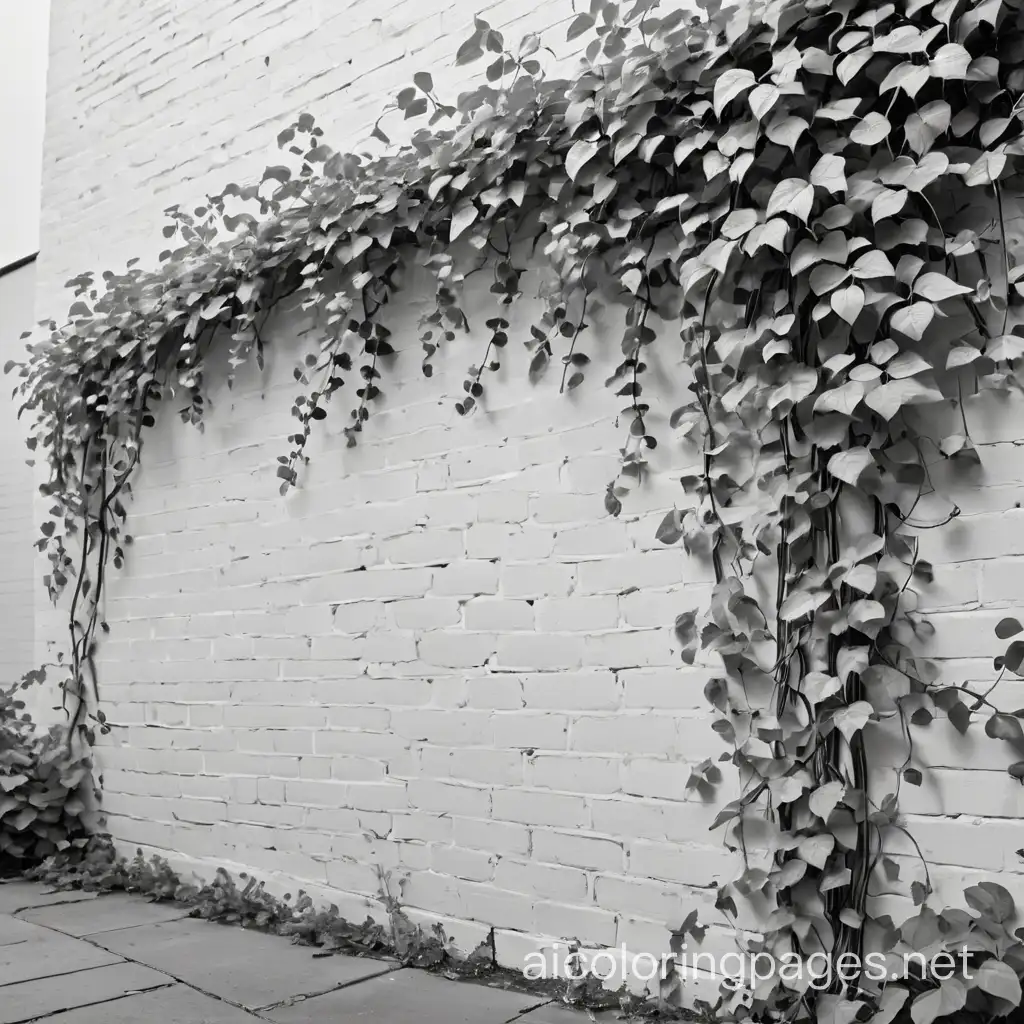 Vines-Climbing-Brick-Wall-Coloring-Page