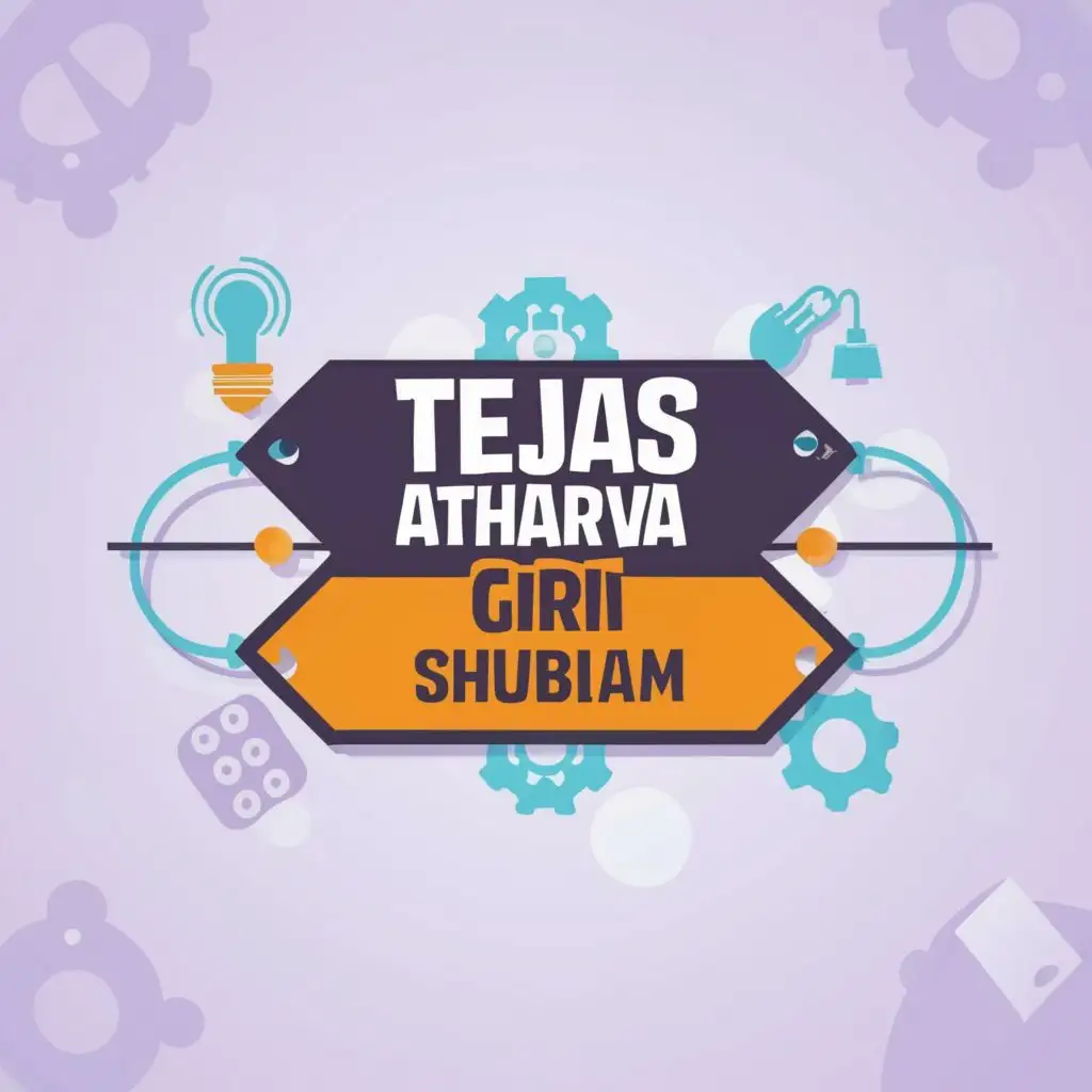 logo, TAGS, with the text "Tejas Atharva Giri Shubham", typography, be used in Technology industry